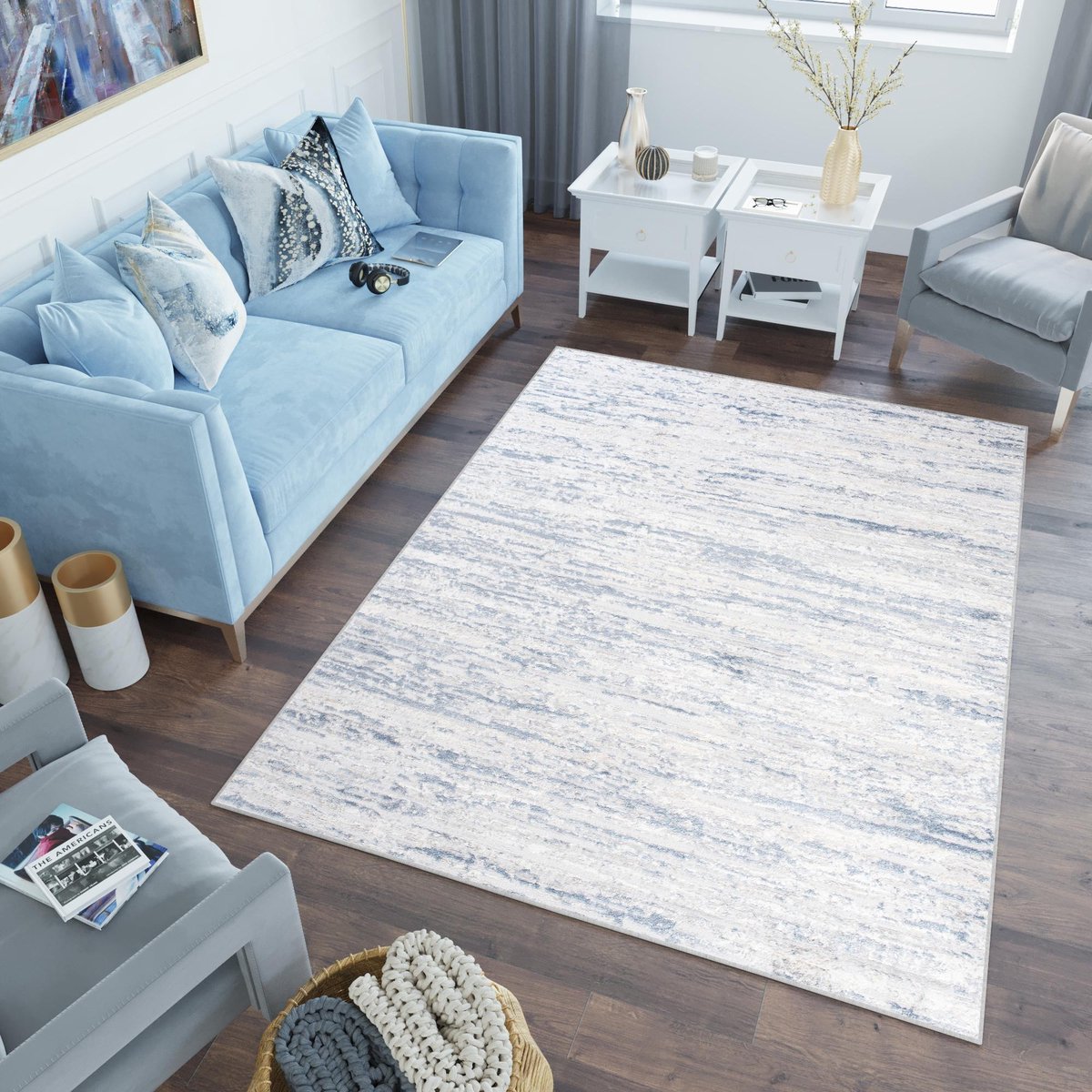 Tapiso Sky Vloerkleed Grijs Lijnen Woonkamer Tapijt Maat - 160x220 Lichtgrijs3