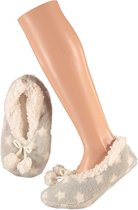 Meisjes ballerina sloffen/pantoffels grijs met witte sterren maat 31-33