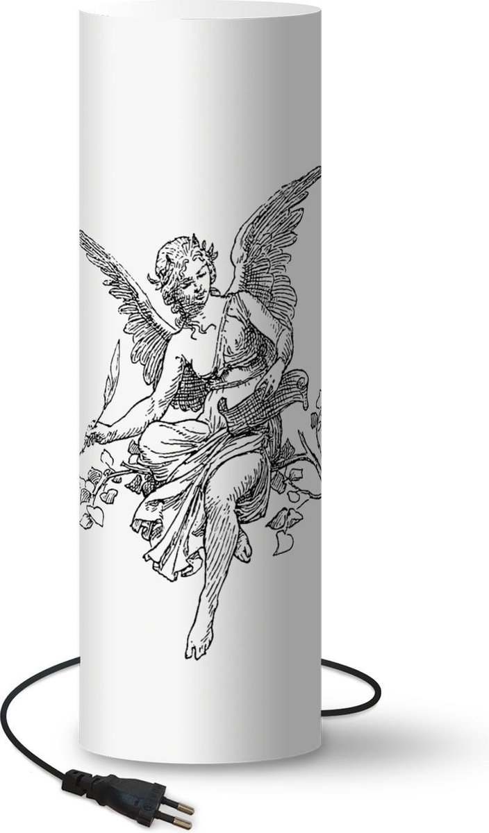 Lamp - Nachtlampje - Tafellamp slaapkamer - Engel - Religie - Vintage - 50 cm hoog - Ø15.9 cm - Inclusief LED lamp