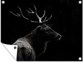 Décoration de Jardin Cerf - Zwart - Wit - 40x30 cm - Toile de jardin