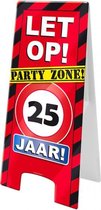 waarschuwingsbord 25 jaar 58 x 26 cm karton rood