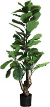 Ficus Kunstplant 130 cm | Ficus Kunstboom | Ficus Lyrata Kunstplant | Kunstplanten voor Binnen