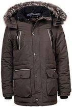 Heren winterjas - GLO STORY - maat 56/58 - XL - Warme teddy voering- Khaki