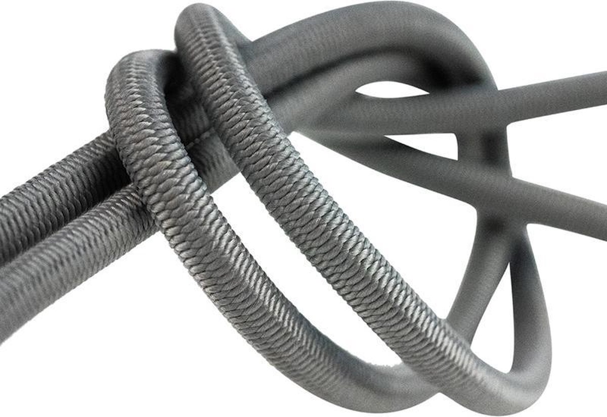 Afdekzeilwinkel - Elastisch koord 8mm grijs op rol - 25 meter