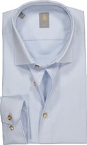 Jacques Britt overhemd - Como slim fit - lichtblauw met wit structuur - Strijkvriendelijk - Boordmaat: 40