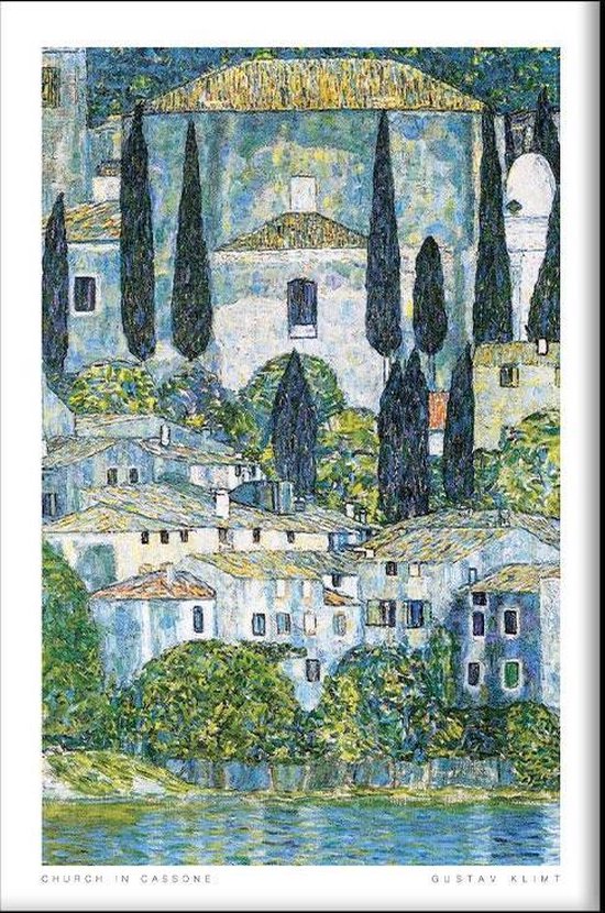 Walljar - Gustav Klimt - Church in Cassone - Muurdecoratie - Acrylglas schilderij - 60 x 90 cm