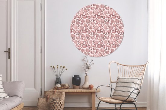 WallCircle - Peinture - Peintures Ronds Aquarelle Imprimé Panthère - Multicolore - 150 X 150 Cm