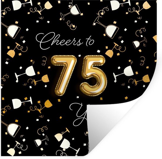 Stickers muraux - Autocollants - Anniversaire - 75 ans - Confettis - 50x50 cm - Autocollants Stickers muraux chambre d'enfant - Papier peint autocollant - Papier peint autocollant - Autocollants