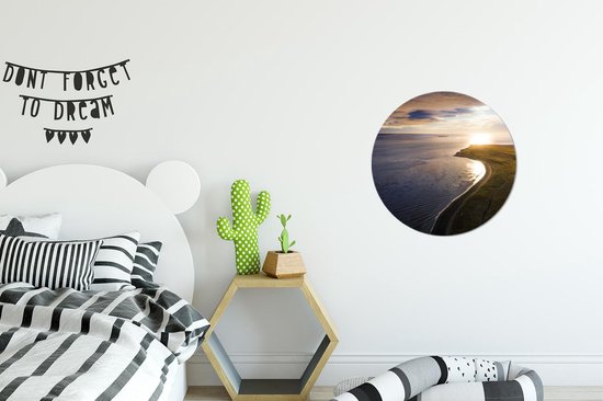 WallCircle - Cercle Mural - Cercle Mural - Mer - Plage - Soleil - Aluminium - Dibond - 30x30 cm - Intérieur et Extérieur