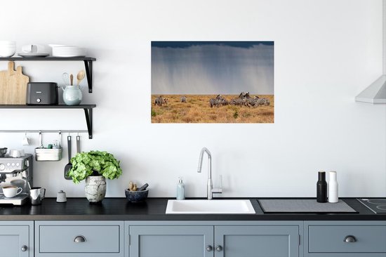 Affiche Groupe de zèbres en liberté - 90x60 cm