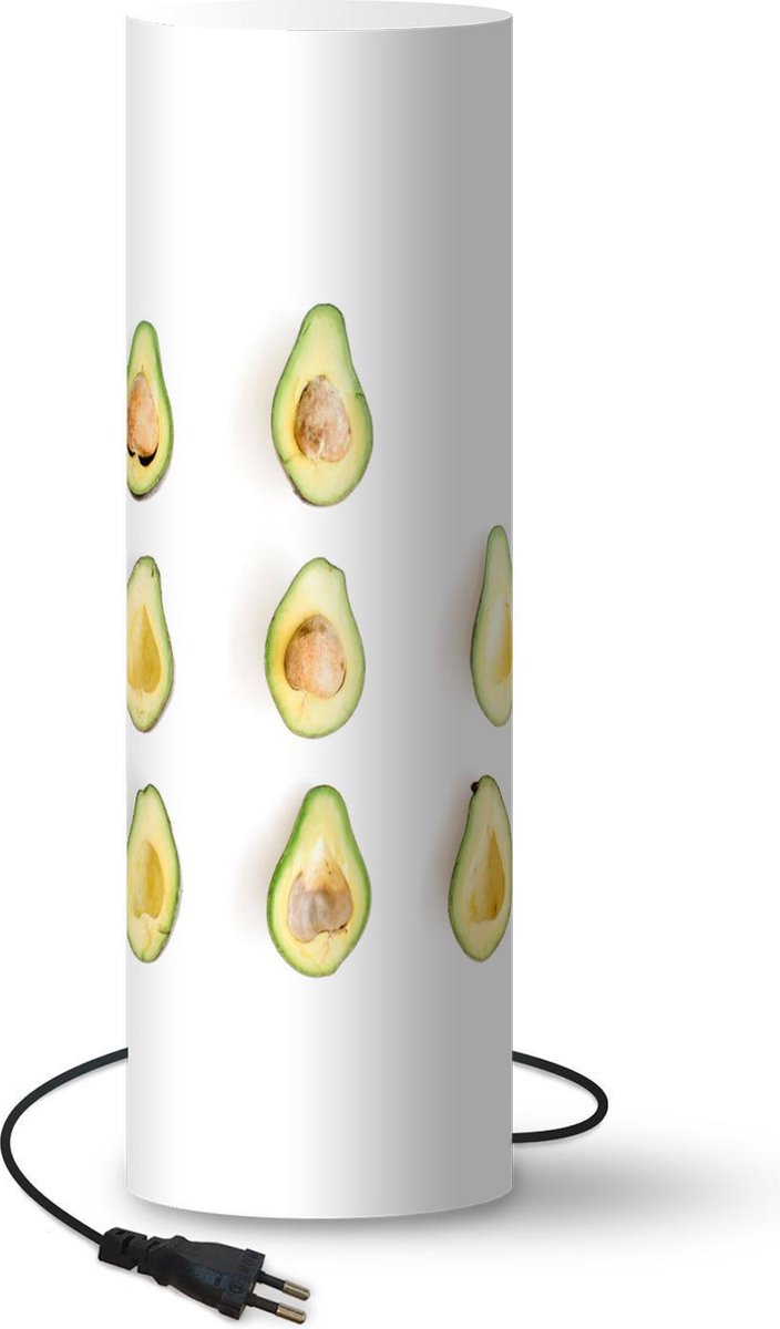 Lamp - Nachtlampje - Tafellamp slaapkamer - Avocado - Fruit - Tropisch - 50 cm hoog - Ø15.9 cm - Inclusief LED lamp