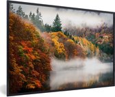 Affiche avec cadre Automne - Forêt - Feuilles - 90x60 cm