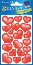 stickervel Hart junior 7,6 x 12 cm papier rood 38-delig