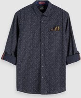 Overhemd Regular Fit Print Navy (152183 - 0222)