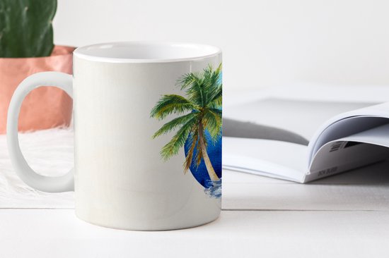 Tasse - Tasse à café - Voilier - Vogel - Palmier - Mer - Tasses - 350 ML - Tasse - Tasses à café - Tasse à thé - Décoration Sinterklaas - Cadeaux pour enfants - Cadeaux de chaussures Sinterklaas