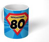 Mok - Koffiemok - Jubileum - 80 jaar verjaardag - Superheldencape - Mokken - 350 ML - Beker - Koffiemokken - Theemok