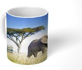 Mok - Olifant op de savanne van het Nationaal park Serengeti in Tanzania - 350 ML - Beker - Uitdeelcadeautjes