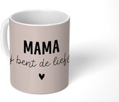 Mok - Koffiemok - Spreuken - Quotes Mama Jij bent de liefste - Mam - Moeder cadeautje - Mokken - 350 ML - Beker - Koffiemokken - Theemok - Mok met tekst