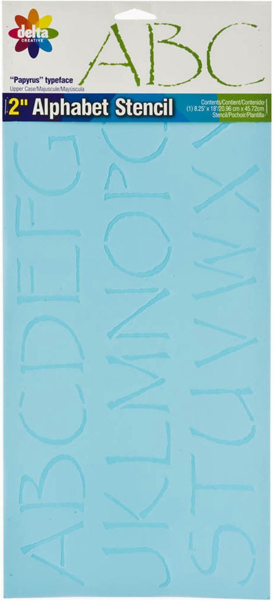 Delta stencil mania x1 papyrus alphabet 5cm.Delta stencil mania x1 papyrus alphabet 5cm.
