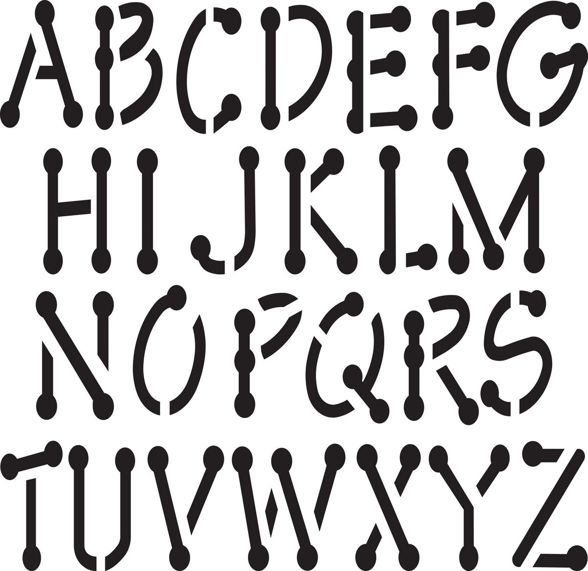 Delta Stencil - mania x1 alphabet 9cm.