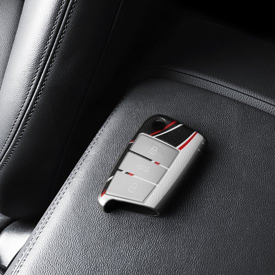 argenté-Noir Accessoire Clef de Voiture Compatible avec VW Golf 7 MK7  3-Bouton - Coque de