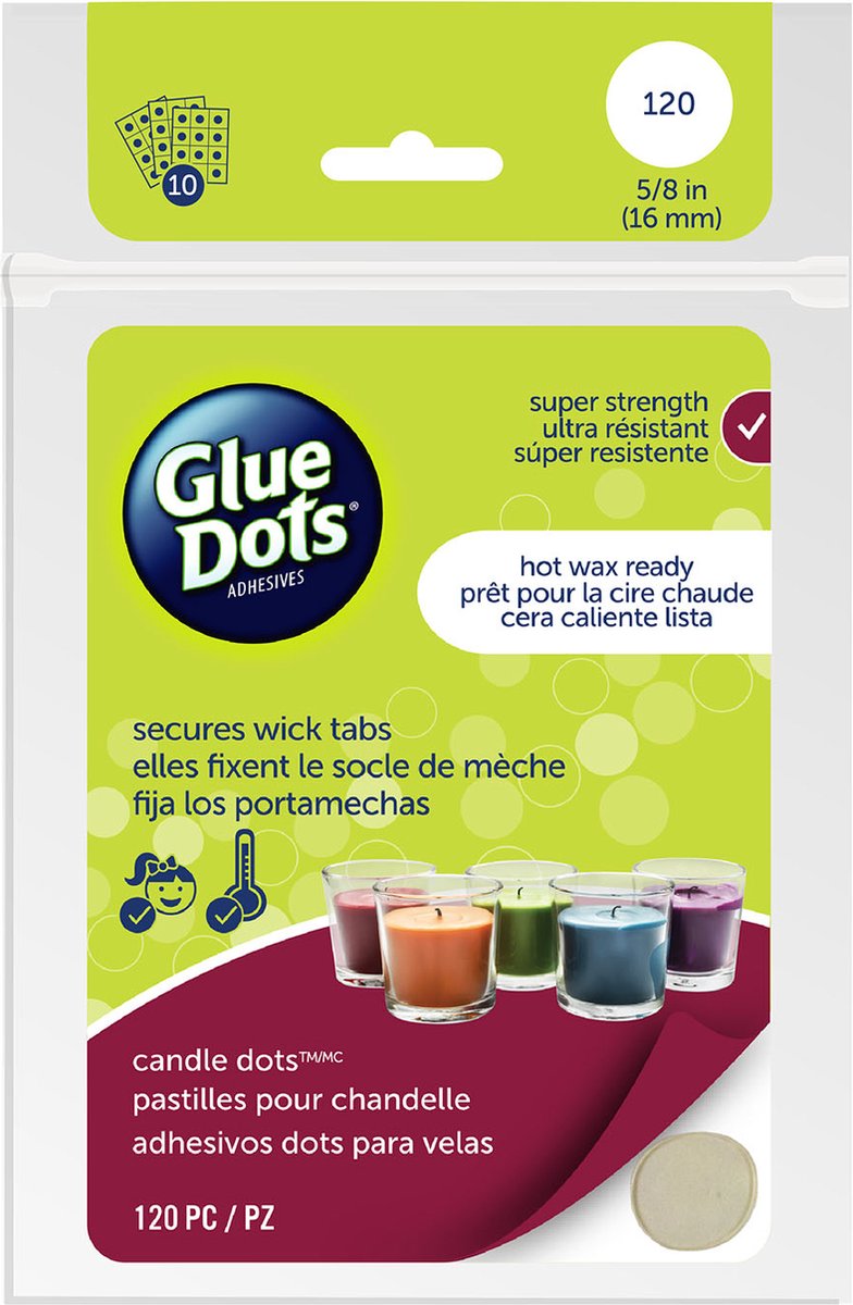 Glue Dots, super Sterk, candle dots, 16 mm, 120 stuks