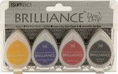 Brilliance Drew Drop Stempelkussen set Basics - Graphite Black, Sunflower Yellow, Mediterranean Blue, Rocket Red