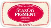 Tsukineko • StazOn pigment ink pad passion red - rood stempelkussen inkt