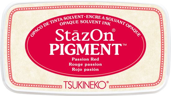 Tsukineko • StazOn pigment ink pad passion red - rood stempelkussen inkt