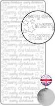 Vaessen Creative Sticker - 10x23cm - 10st - zilver merry christmas