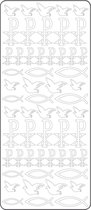 Vaessen Creative Sticker - 10x23cm - 10st - zilver vogels vissen