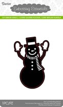 Die cut stencil snowman with hat