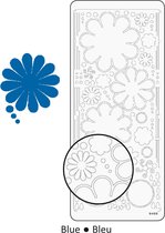 Vaessen Creative Sticker - 10x23cm - 10st - blauw bloemen