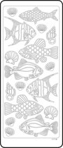 Vaessen Creative Sticker - 10x23cm - 10st - zilver vissen