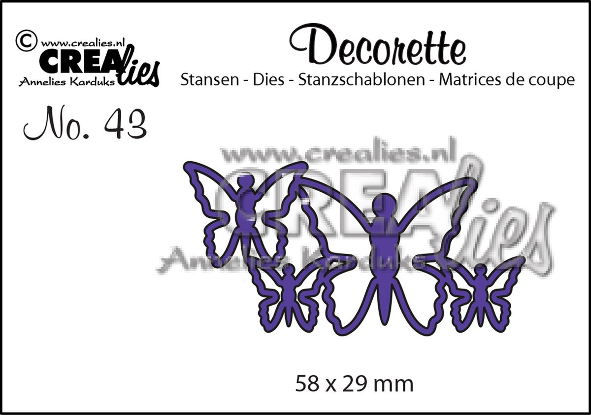 Decorette Stansen - Nr.43 - Vlinders 5 - 58x29mm