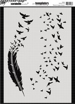 Carabelle template A4 plumes et nuages d'oiseaux - 1 stuk