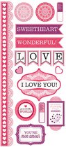 Crazy for you x17 embossed stickers