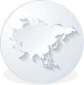 WallCircle - Wandcirkel ⌀ 60 - Kaart van Azië van gesneden papier - Ronde schilderijen woonkamer - Wandbord rond - Muurdecoratie cirkel - Kamer decoratie binnen - Wanddecoratie muurcirkel - Woonaccessoires
