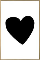 JUNIQE - Poster met kunststof lijst Big Heart -20x30 /Wit & Zwart
