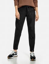 GERRY WEBER Dames Jogger met veloursachtige touch Schwarz-46