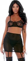 Put O-ring On It Lingerie Skirt Set - Black - Maat M