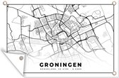 Muurdecoratie Stadskaart - Groningen - Nederland - 180x120 cm - Tuinposter - Plattegrond - Tuindoek - Buitenposter