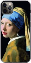 Geschikt voor iPhone 12 Pro Max hoesje - Meisje met de parel - Johannes Vermeer - Siliconen Telefoonhoesje