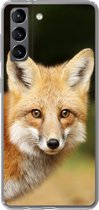 Samsung Galaxy S21 hoesje - Vos - Puppy - Portret - Siliconen Telefoonhoesje