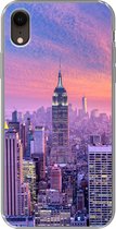 Geschikt voor iPhone XR hoesje - New York - Kleuren - Skyline - Siliconen Telefoonhoesje