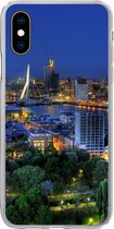 Geschikt voor iPhone X hoesje - Rotterdam - Nederland - Skyline - Siliconen Telefoonhoesje
