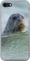 Geschikt voor iPhone 8 hoesje - Noordzee - Zeehond - Water - Siliconen Telefoonhoesje