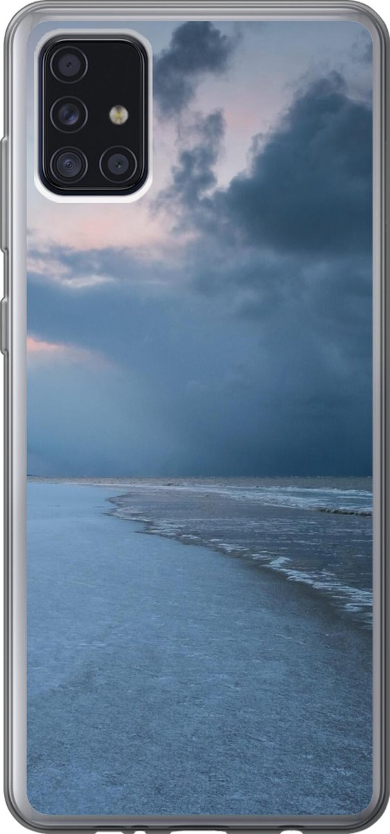 Telefoonhoesje Geschikt voor Samsung Galaxy A52 5G hoesje - Noordzee - Storm - Water - Siliconen Telefoonhoesje Telefoonhoesje