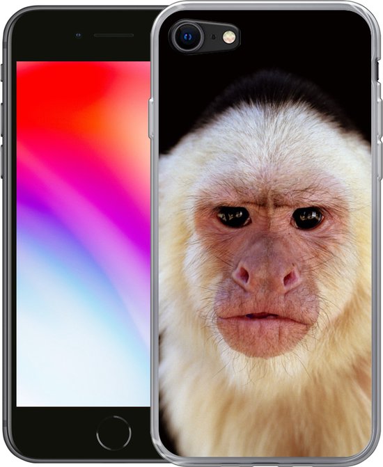 Coque iPhone 7 - Singe - Fourrure - Zwart - Coque de téléphone en Siliconen