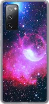 Geschikt voor Samsung Galaxy S20 FE hoesje - Heelal - Planeten - Roze - Jongens - Meisjes - Kinderen - Siliconen Telefoonhoesje